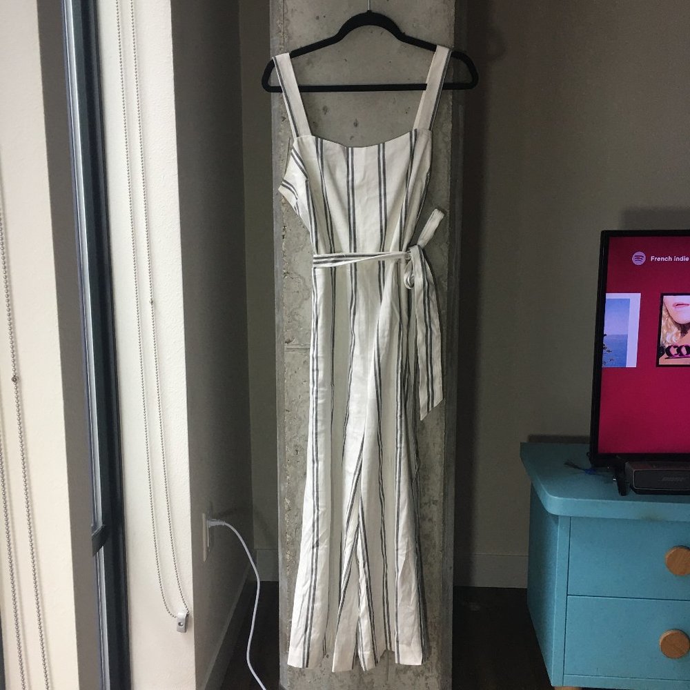 NWT Gap Linen Striped Jumpsuit with Belt